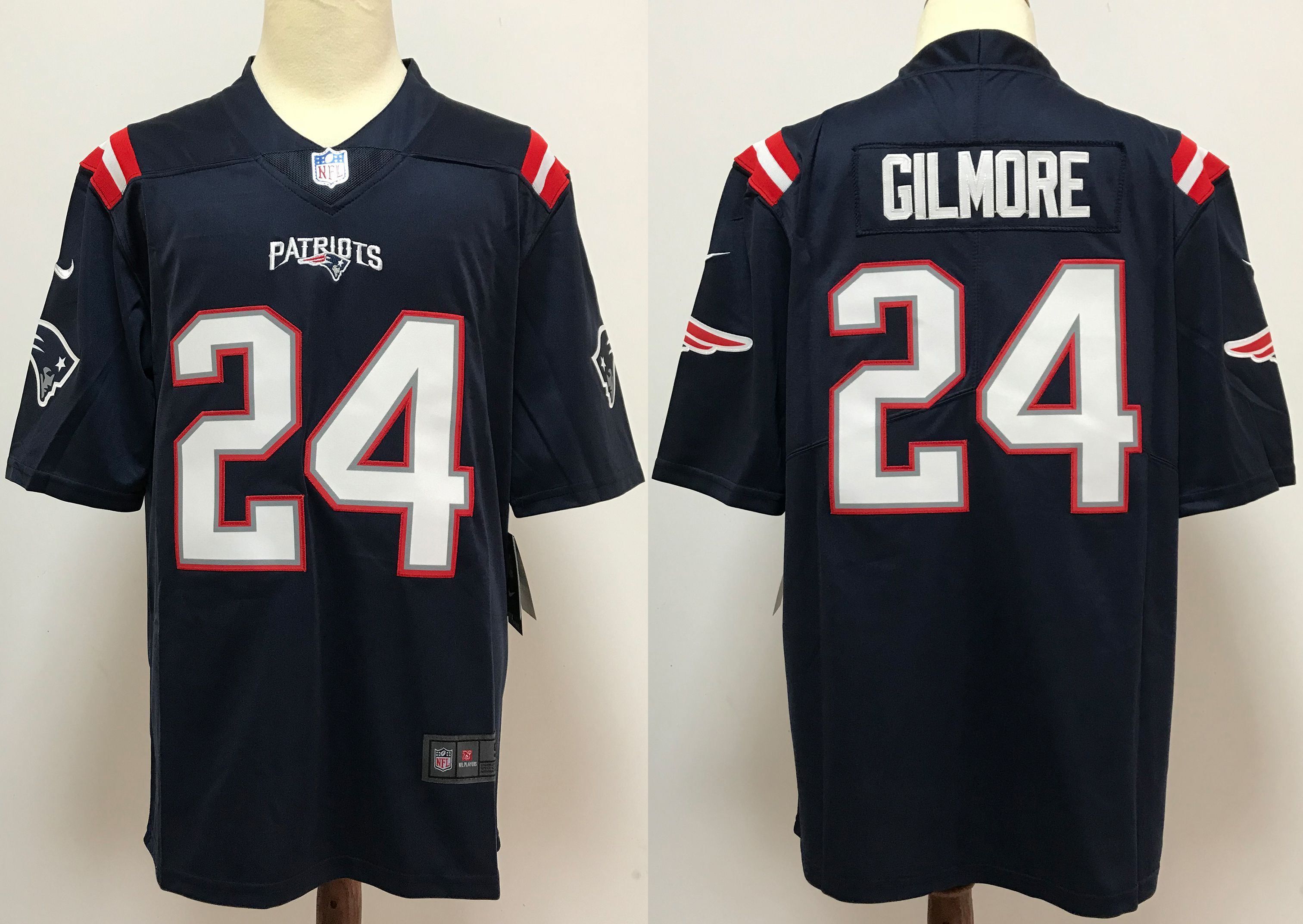 Men New England Patriots 24 Gilmore Blue Nike Vapor Untouchable Stitched Limited NFL Jerseys